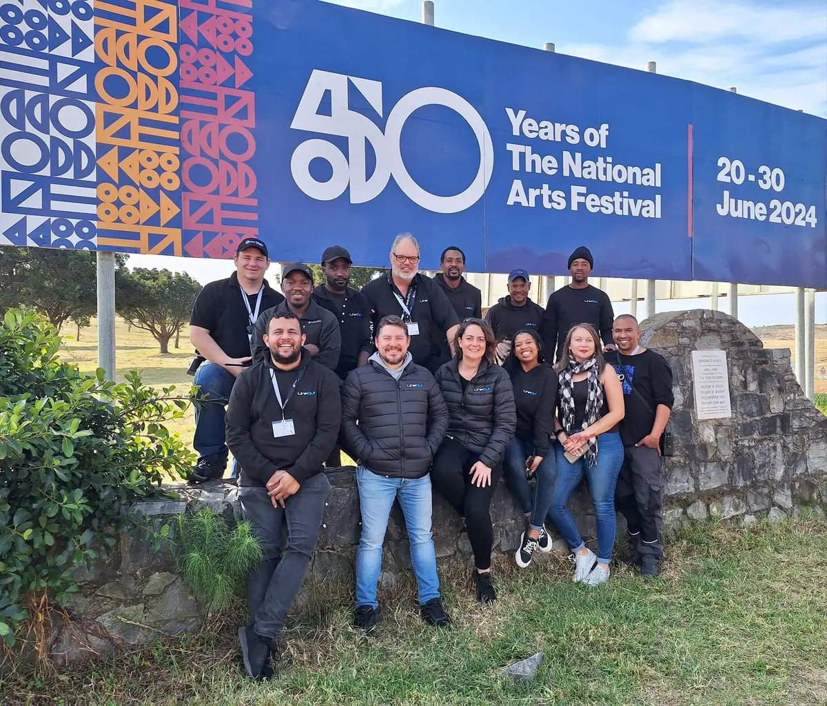 The LineOut team at the National Arts Festival's 50th anniversary in Makhanda